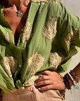 Long Sleeve Button Print Shirt