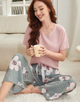 Summer Cotton Crepe Loungewear Set