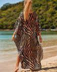 Lightweight Kaftan Dress in Coastal Tones