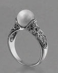 Trendy Gold-Plated Pearl Ring Women