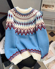 Nordic Pattern Knit Pullover Sweater