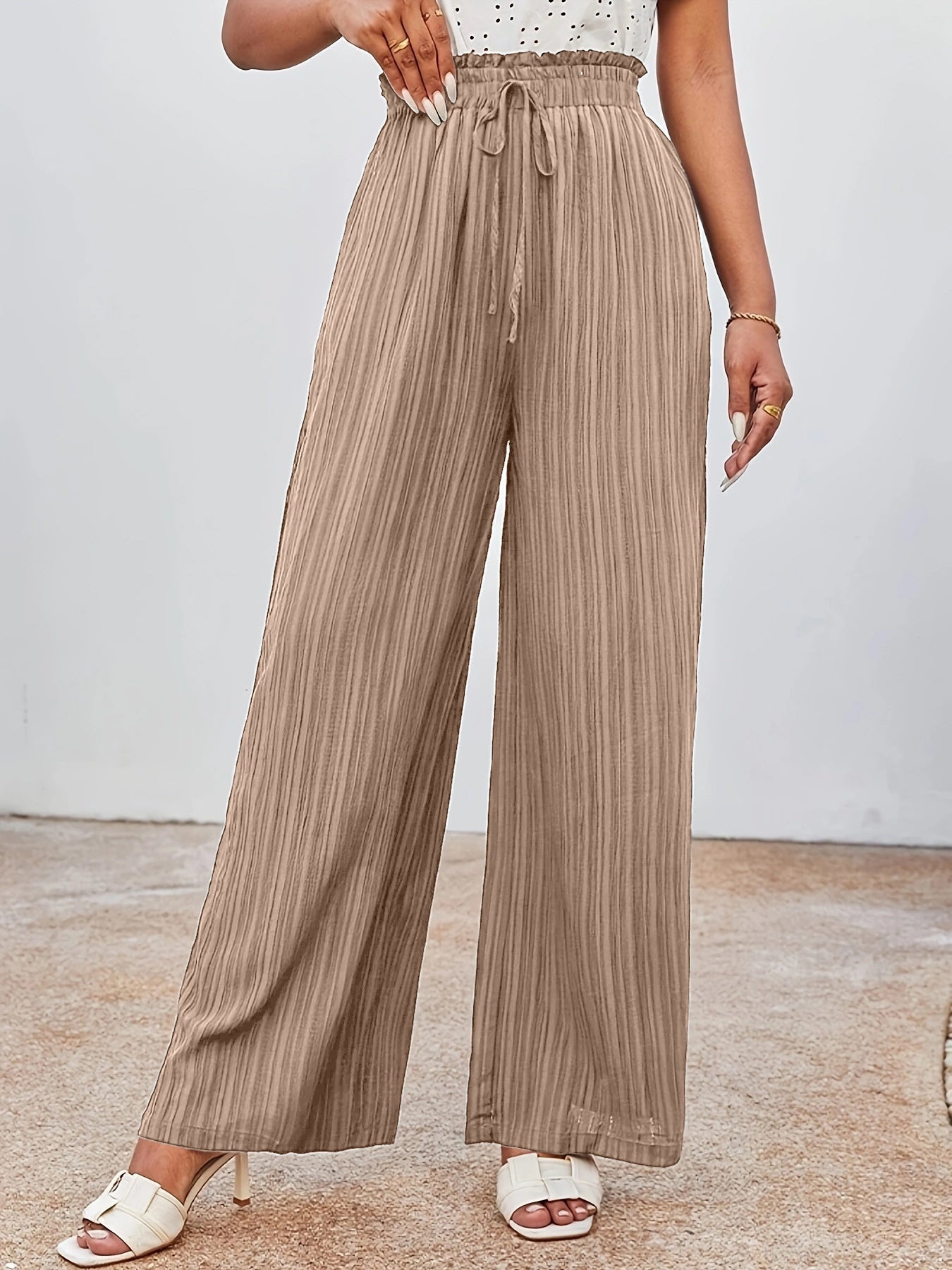 Elastic Waist Woven Trousers