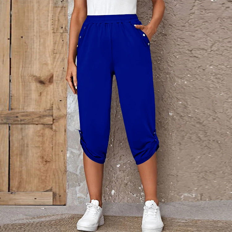 Fashion Casual Elastic Seven Point Pants