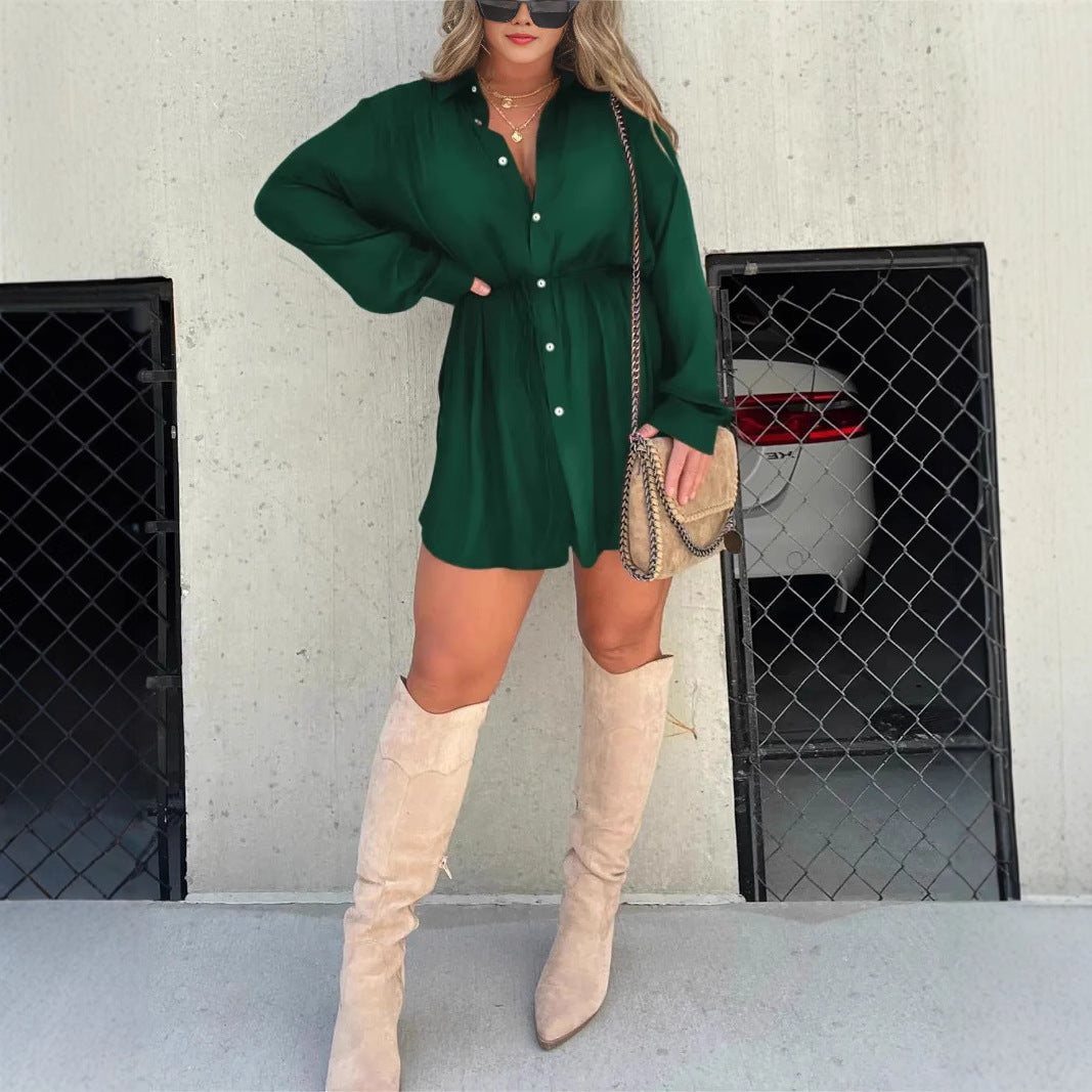 Splendid Teal Tie Waist Dress for Casual Walks