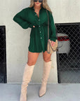 Splendid Teal Tie Waist Dress for Casual Walks
