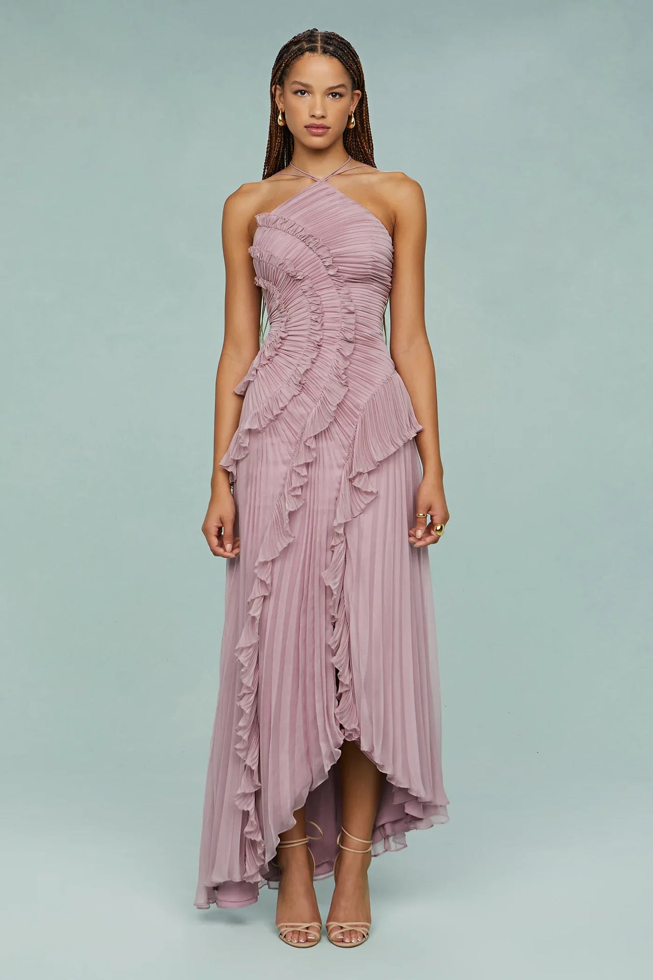Slimming Pleated Chiffon Dress – Flowy Favorite for Coastal Getaways