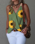 Printed V-Neck Vest Top