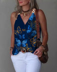 Printed V-Neck Vest Top