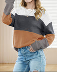 Women's Color Block Knitted Sweater