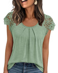 Hollow Sleeve Round Neck Top