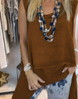 Flowy Sleeveless Tunic Top for Casual Wear