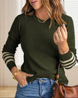 Women's Striped Long Sleeve Knitted Sweater