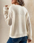 Women's V-neck Long Sleeve Knitted Sweater