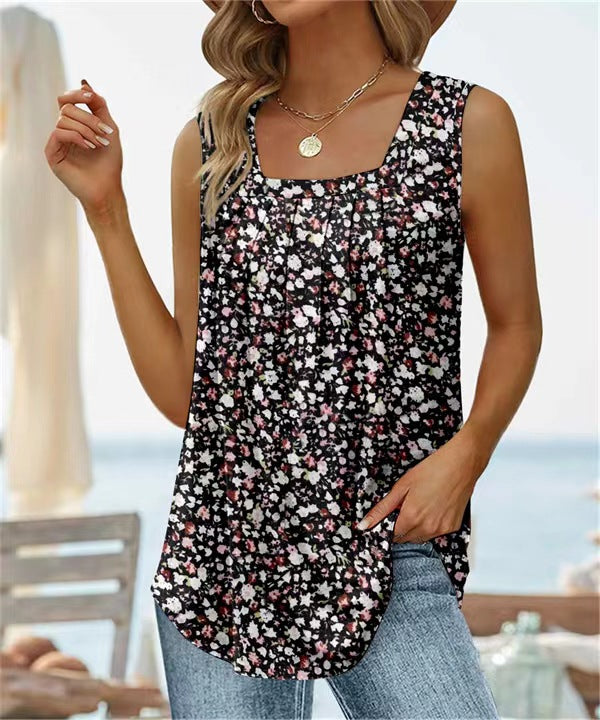 Fashion Sleeveless Square Neck Top