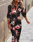 Striped Print Long Shirt Dress