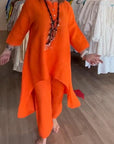 Breathable Cotton Linen Two Piece set