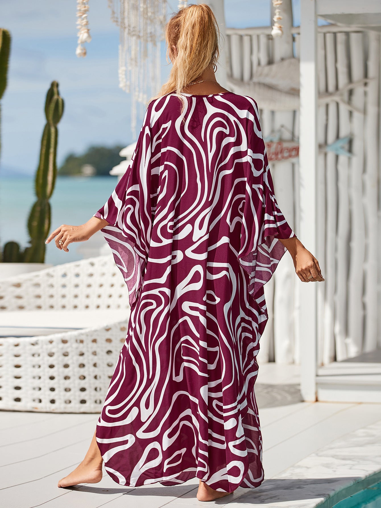 Pale Earth Kaftan Dress with Natural Flow