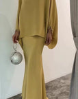 Two-Piece Pearl Floor-Length Gown