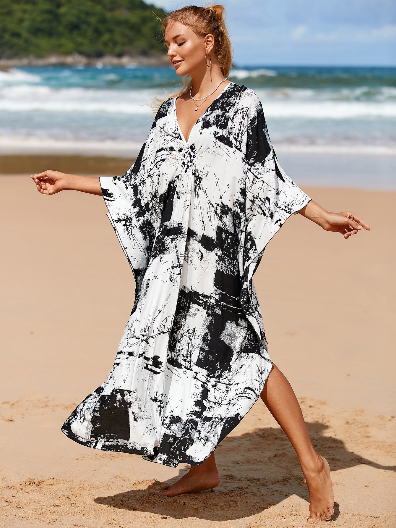 Feminine Wrap Dress in Whisper Fade Tones