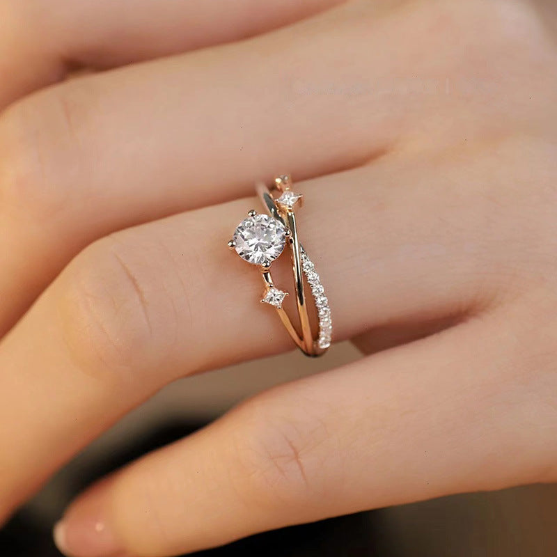 Women’s Rose Gold Moissanite Ring