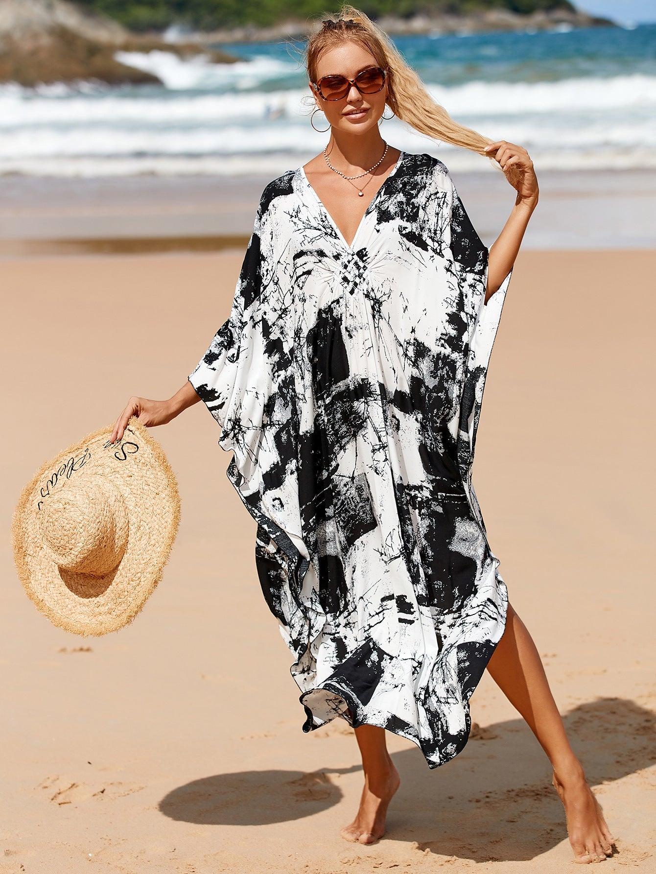 Feminine Wrap Dress in Whisper Fade Tones