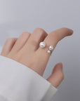Adjustable Triple Freshwater Pearl Ring
