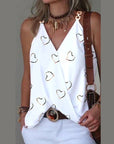 Printed V-Neck Vest Top