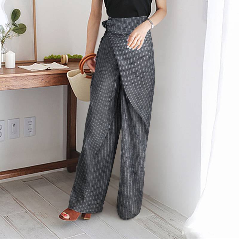 Fashion Lace-Up Striped Pants