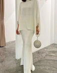 Two-Piece Pearl Floor-Length Gown