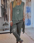 Flowy Sleeveless Tunic Top for Casual Wear