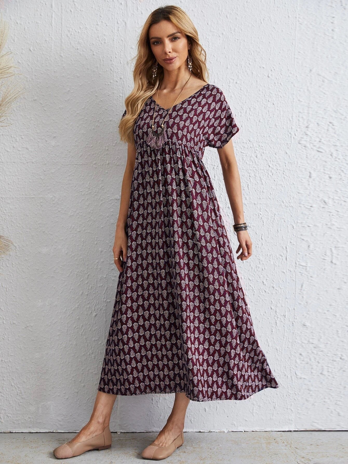 Soft Flowing Maxi Dress with Sleeves