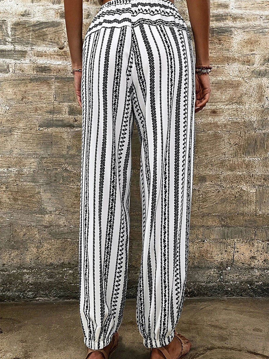 High Waist Striped Pants