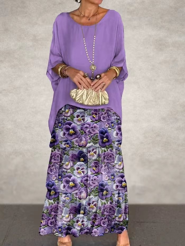 Fashion Batwing Long Dress