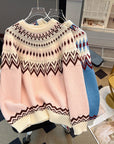 Nordic Pattern Knit Pullover Sweater