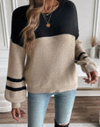 Casual Round Neck Pullover Long Sleeve Women's Sweater