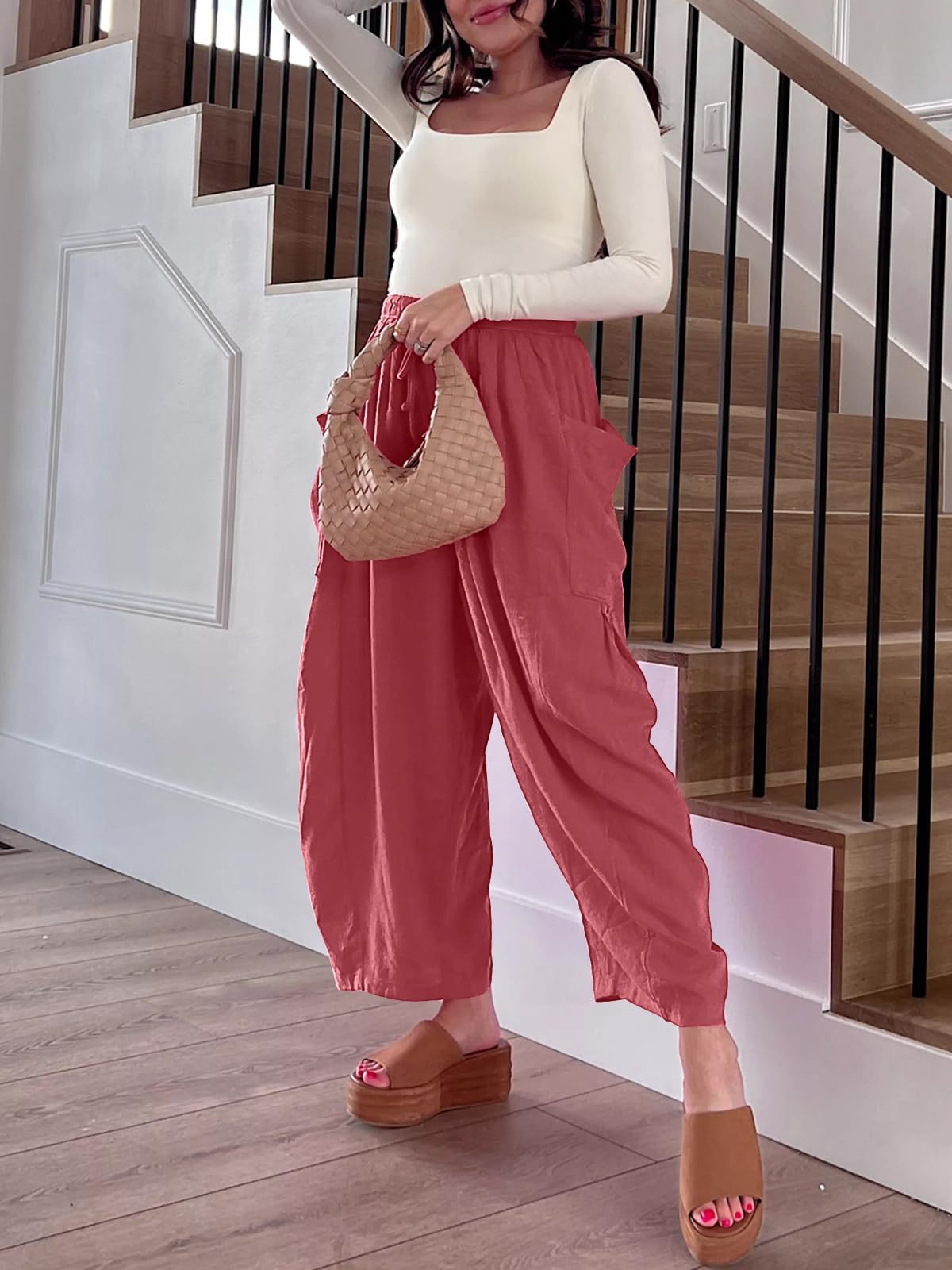 Comfy High Waist Loose Fit Trousers