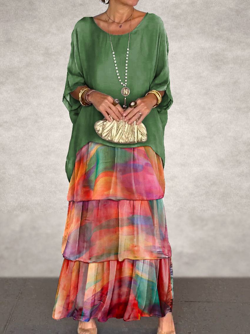 Fashion Batwing Long Dress
