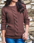 Rope Braided Details Round Neck Long Sleeve Sweater