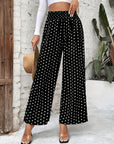 Polka Dot High Waist Wide-Leg Pants