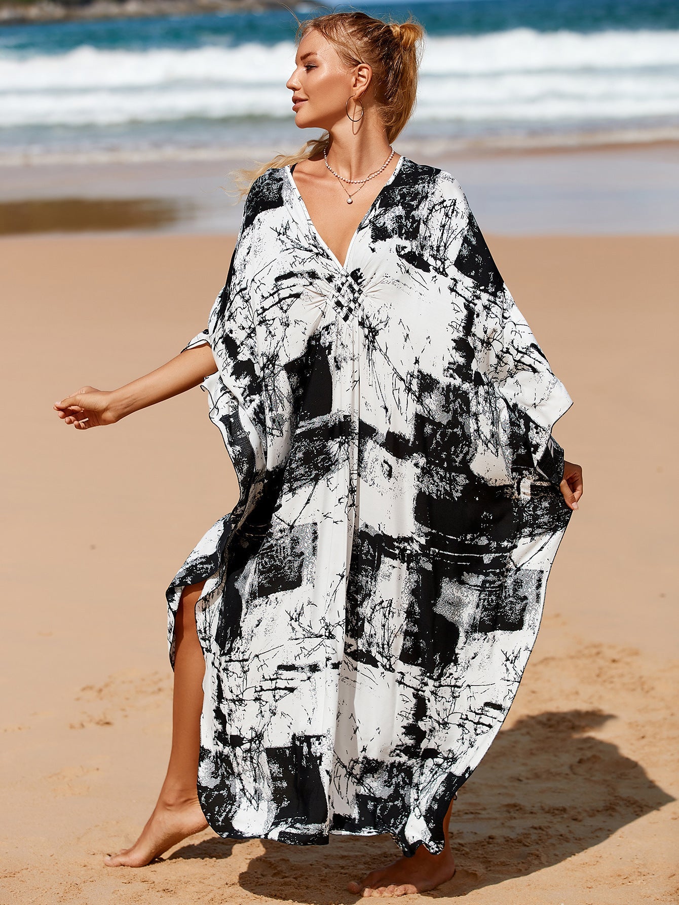 Feminine Wrap Dress in Whisper Fade Tones