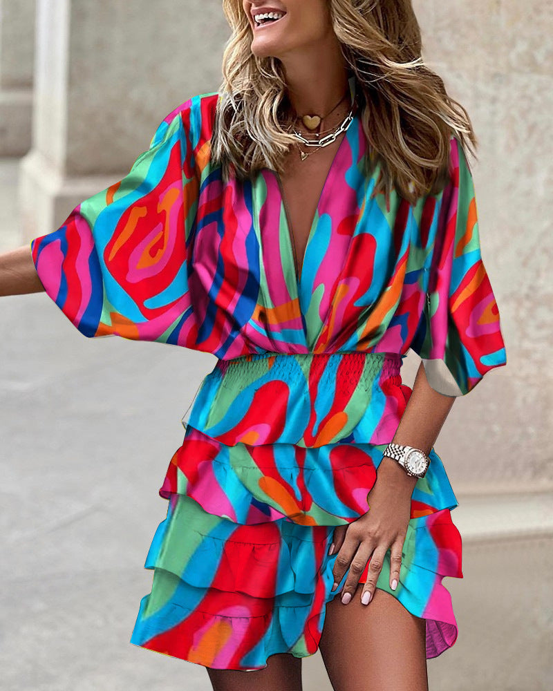 Chic Tunic Dress with Classic V-Neckline