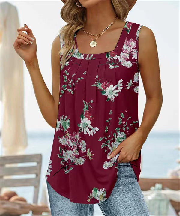 Fashion Sleeveless Square Neck Top