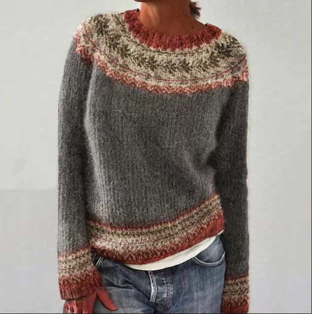 Patterned Knitwear Retro Sweater