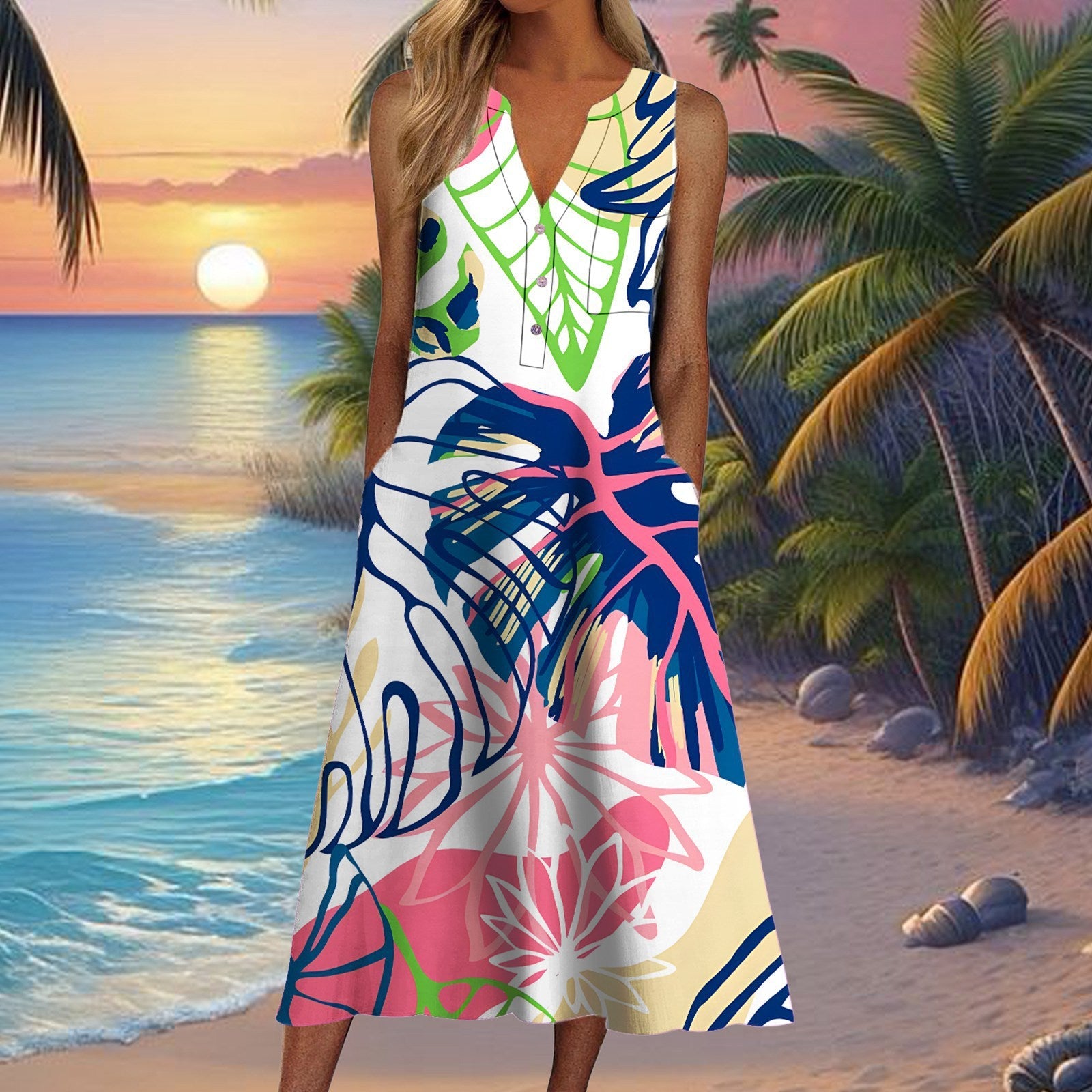 Striped Ease Dress with Relaxed Fit