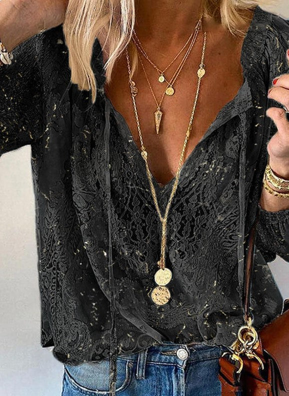 Casual Summer Lace Blouse – Lightweight, Breathable Style for Effortless Warm-Weather Outfits