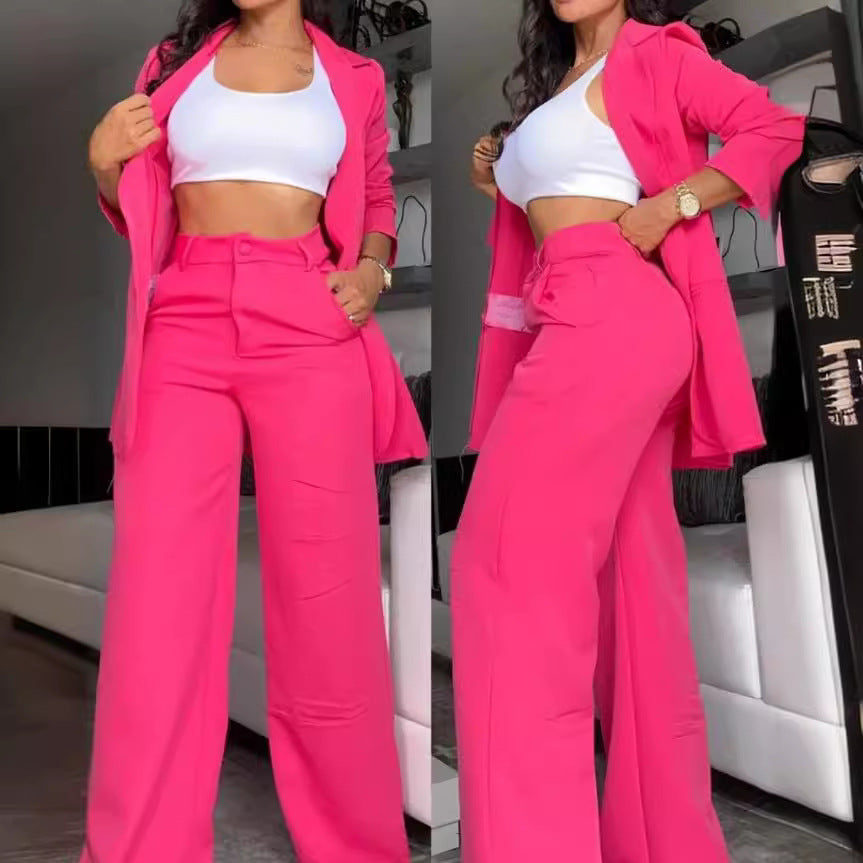 Women’s Lapel Suit with Straight Pants