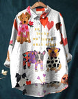 Whimsical Dog Art Tee with Lola Print