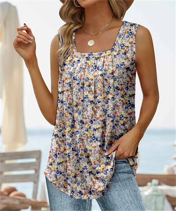 Fashion Sleeveless Square Neck Top
