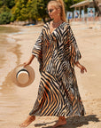 Lightweight Kaftan Dress in Coastal Tones