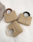 Korean-Style Woven Straw Handbag